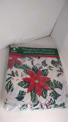 Christmas House Flannel Backed Vinyl Tablecloths POINSETTIA   52x70  • $9.90