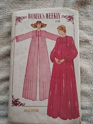 1970s Womans Weekly Pattern Kaftan Or Dressing Gown B749 Size 12/14 & 16/18 • £5