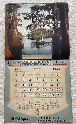 1943 Mobilgas Calendar Magnolia Trail Calendar Mobil Petroliana Advertising • $49.99