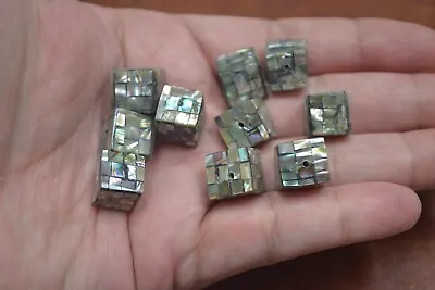 12 Pcs Square Cube Abalone Shell Mosaic Loose Beading Bead 10mm #t-80 • $15
