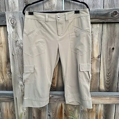 $19.50 • Buy Athleta Womens Dipper Capris Cropped Pants Cargo Style  841284 Size 10 Tan Color