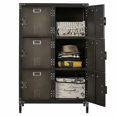 6 Door Metal Storage Cabinets 47  Employees Steel Locker Cabinet For Home Office • $159.99