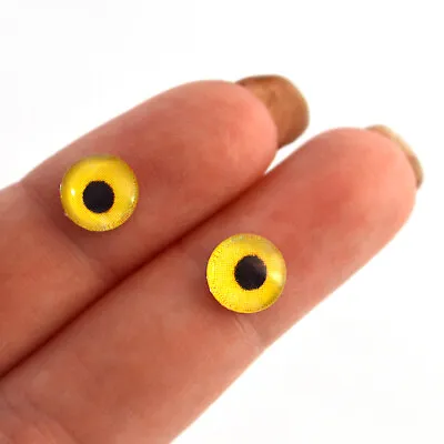 £4.32 • Buy Glass Eyes: 8mm Yellow Sparrow Hawk Bird Realistic Taxidermy Jewelry Art Doll 