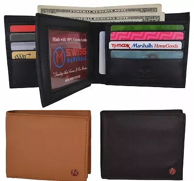 Bifold Men's RFID Security Blocking Leather Extra Capacity Credit Card ID Wallet • $18.99