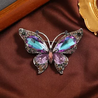 Multi-Color Crystal Rhinestone Butterfly Brooch Pin Jewelry • $7.99