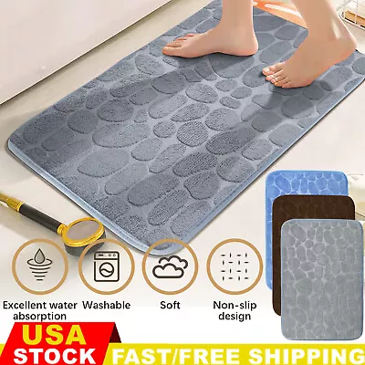 Super Water Absorbent Soft Memory Foam Bath Mat Non-Slip Bathroom Shower Rug Mat • $7.59