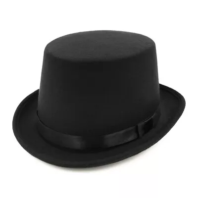 Unisex Classic Premium Black Felt Top Hat Magician Ringmaster Costume • $10.99