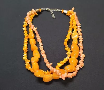 Vintage Orange Mediterranean Coral Drop Necklace • $20