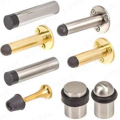 Door Stops SMALL/LARGE RANGE Brass/Chrome/Polished Projection/Bumper/Stopper • £7