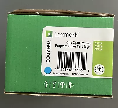 Lexmark Return Programme 10K Toner Cartridge Cyan 75B20CO • £125