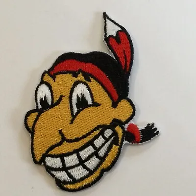 CLEVELAND INDIANS Vintage  Embroidered Iron On  Patch   3” X 2.5” MLB LOGO • $6.69
