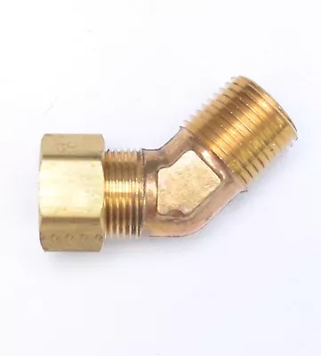 $21.34 • Buy 5/8  Tube OD Compression X 1/2  Male NPT 45 Degree Elbow Fitting Gas Adapter