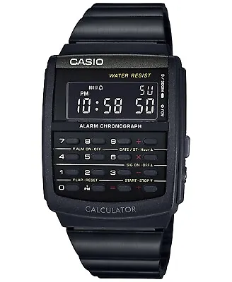 Casio CA506B-1A Men's Vintage Black IP Alarm Chronograph Calculator Watch • $69.99