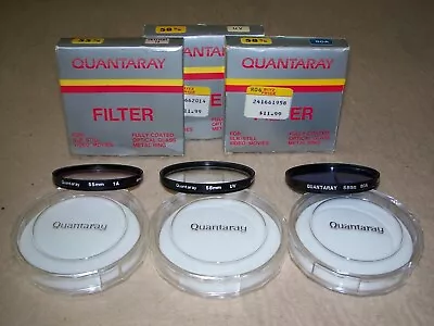 Quantaray Filter Lens Set Of 3 58mm 80A 58mm UV 55mm Skylight 1A Fully Coat • $11.80