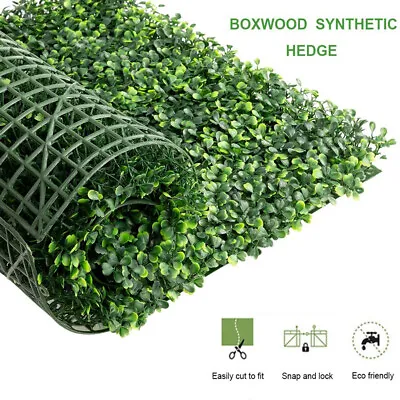 6/12/18X Artificial Boxwood Grass Topiary Mat Hedge Wall Panel Grass Fence Decor • £17.95