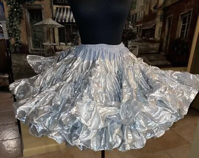 Vtg Very Full Crinoline Petticoat Skirt Rockabilly Royal Petticoats Silver  M-L • $69.99