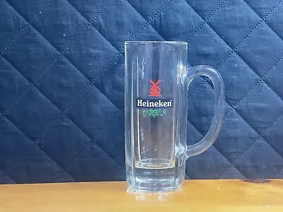 Heineken Beer Stein Mugs - Heavy Thick Clear Glass Holland Windmill 6.5  Vintage • $6.50