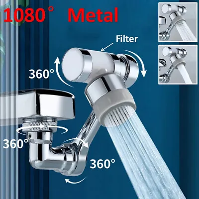 1080° Rotating Faucet Splash Filter Universal Kitchen Tap Spray Head Extension • £8.39