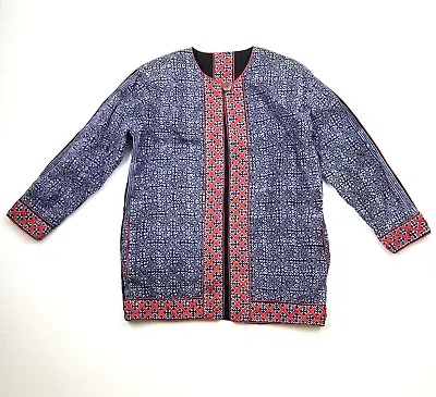 Tribal Jacket Cardigan Art To Wear Batik Ethnic Embroidered Womens Sz S/M • $29.97