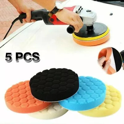 5Pcs/Set 5 Inch Buffing Sponge Polishing Pad Kit Waxing Car Auto Polisher Use • £6.49