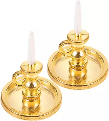 Doll House Candlestick 2PCS Miniature Candle Holders (1:12) Tiny House Candlesti • $12.14