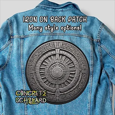 Occult Mayan Rune Stone Large Iron On Jacket Back Patch Druid Magic Magick Patch • $18.44