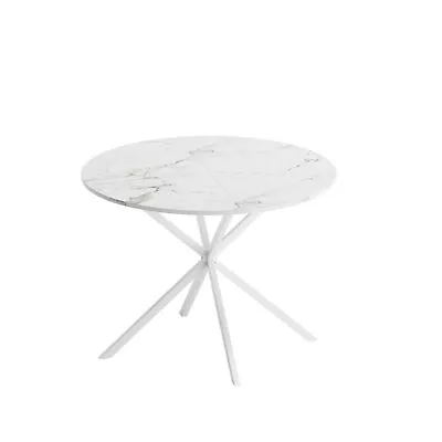 Modern Dining Table 4 Person Round Kitchen Breakfast Marble Shape Desktop Table • $207.09