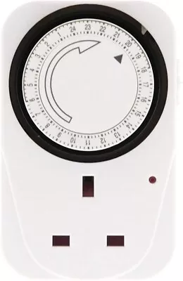 24 Hour Segment Timer Light Switch 13A Compact Energy Saver|UK Mains Plug-White • £7.95