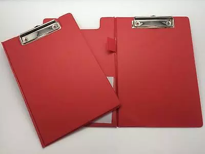A5 Red Foldover Clipboard With Pen Holder - Clip Board • £5.39