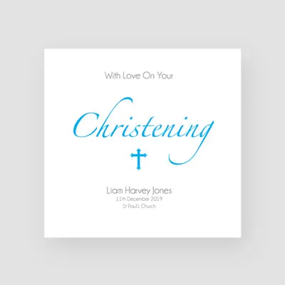 Personalised Handmade Christening Card For Boys With Love Grandson Nephew Son • £3.85