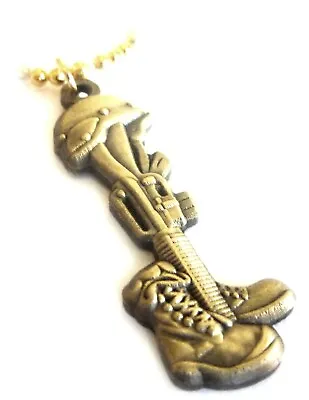 Fallen Soldier Field Cross Military Veteran Charm Pendant Necklace W/ Ball Chain • $13.99