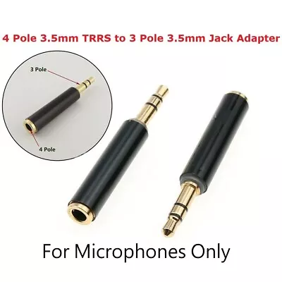 3.5mm 4Pole TRRS To TRS 3Pole Male Female Microphone Only Jack Converter Adapter • £2.79