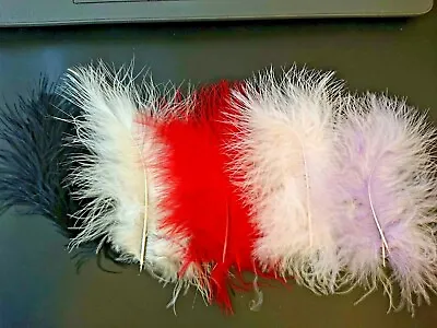 100 Fluffy Marabou Feathers Minimum 10cm Long Excellent Quality Crafts Fishing • £3.50