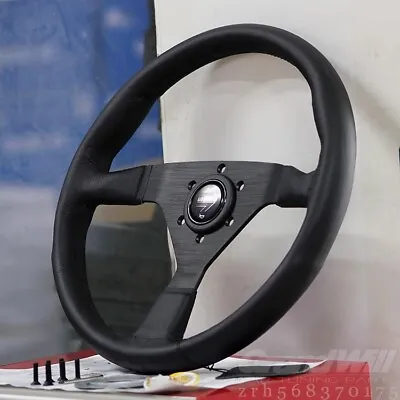 MOMO MonteCarlo 350mm 14' Genuine Leather Thickened Spoke Sport Steering Wheel • $103.55