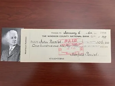 Maxfield Parrish & His Son John Dillwyn Parrish Signed Check Artists • $225