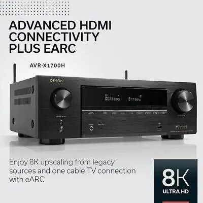 Denon AVR-X1700H 7.2-Channel 8K AV Receiver With HEOS Technology ... Original • $3778.49