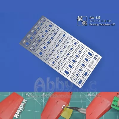 $6.96 • Buy Model Detail Up Scribing Templates Etched AW125 For MG 1/100 HG RG 1/144 PG 1/60