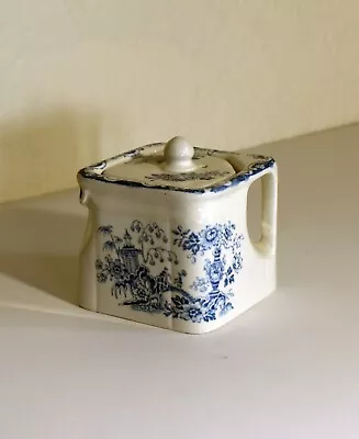Cube Teapot B W C Celeste B & L England Oriental Garden Scene Very Cool • $39.99