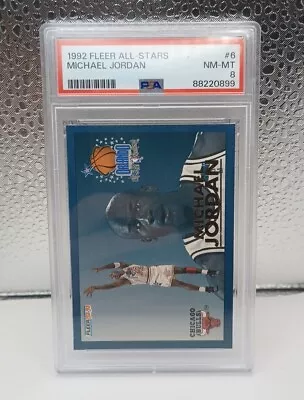 1992 Fleer All-Stars Michael Jordan Card PSA 8 NM - MT Chicago Bulls • $72.95