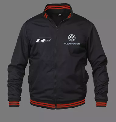 Mens Volkswagen R-Line Racing Bomber Jacket Apparel Embroidered • $64.62