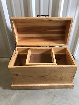 Large Hand Crafted Curved Top Solid Wood Storage Chest Trunk~ 25.5/14.5/18”. • $155