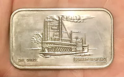 **SILVER**   NATCHEZ PADDLE WHEELER Boat INGOT 1776-1976 1oz  925 STERLING Bar • $39