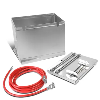 Aluminum Battery Box Relocation Kit W/2-Gauge Cable Wire 13.5 W X 9.5 D X 10 H • $104.88