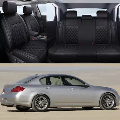 For Infiniti G35 G37 Q50 Q60 Sport Coupe PU Leather Full Set Car Seat Covers Pad • $152.99