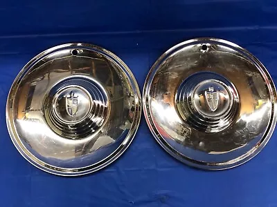 Vintage Pair 1956–57 Lincoln 15  Hubcaps Continental Mark Capri • $99.99