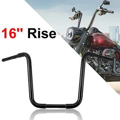 16  Inch Handlebar Rise 1 1/4'' Ape Hangers For Sportster 883 1200 FLST FXS Dyna • $77.03