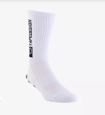 Tape Design Grip Socks Athletic Soccer Basketball Baseball Football White • $12.99