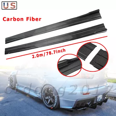 Carbon Fiber Look Side Skirt Lip Panel Splitter For Mitsubishi Lancer Eclipse CT • $62.99