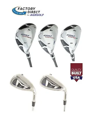 Agx Men's Graphite 7 8 & 9 Hybrids + Wide Sole Pw & Sw All Lengths & All Flexes • $320.27