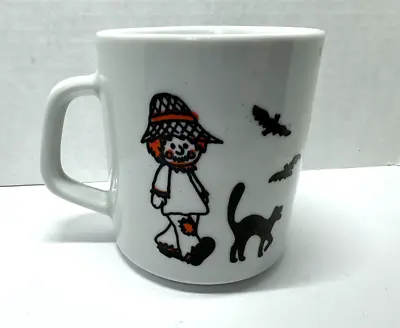 Vintage Ceramic Halloween Coffee Mug Cup Trick Or Treat Ghost Angel Devil Brazil • $7.99